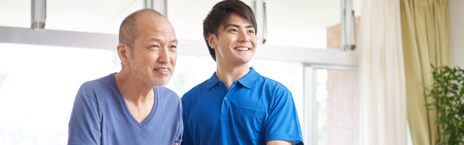 caregiver assisting senior